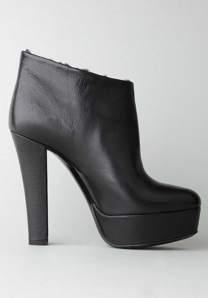 Fur Lined Ankle Boot Heel