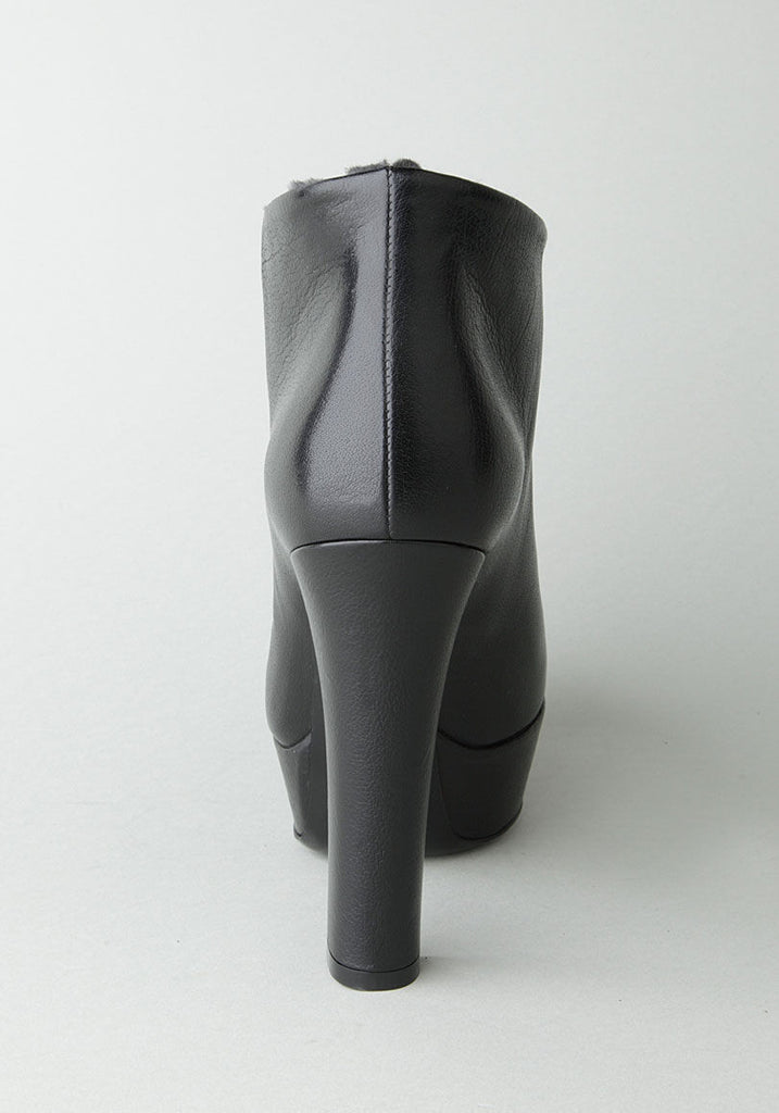 Fur Lined Ankle Boot Heel