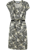 Printed Silk Dress w/ Belt