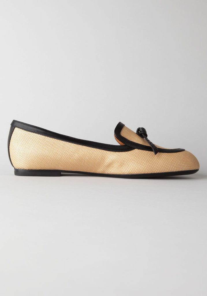 Slip-On Raffia Flat