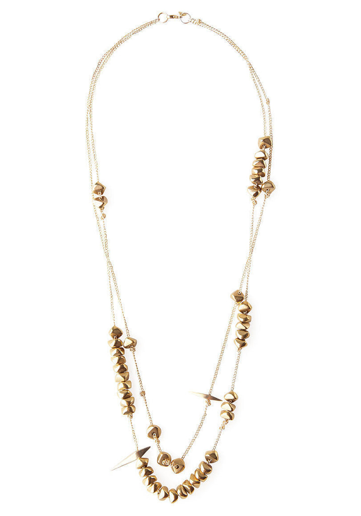 Knotted Gold Stones Necklace