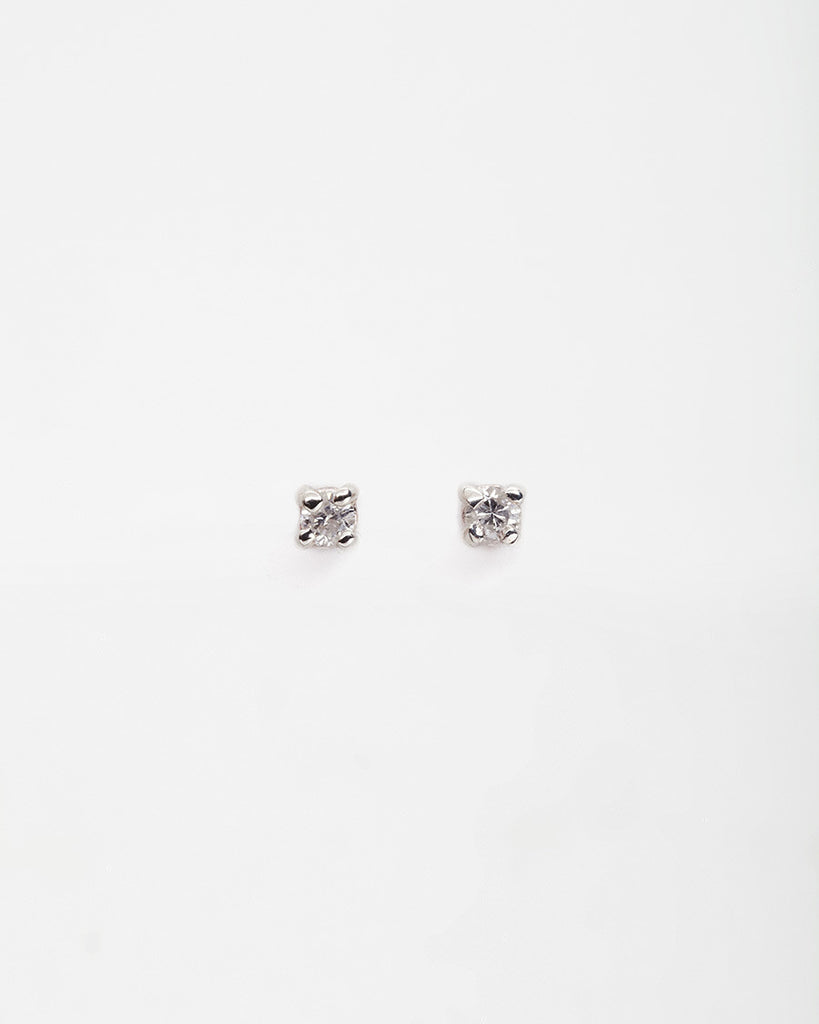 White Diamond Short Pierce Studs