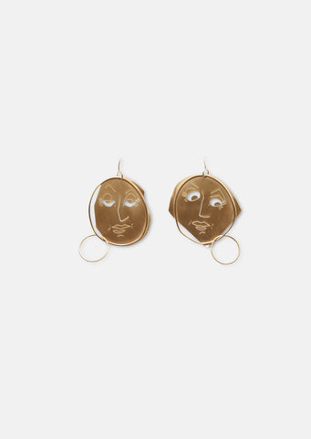 Moon Face Earrings