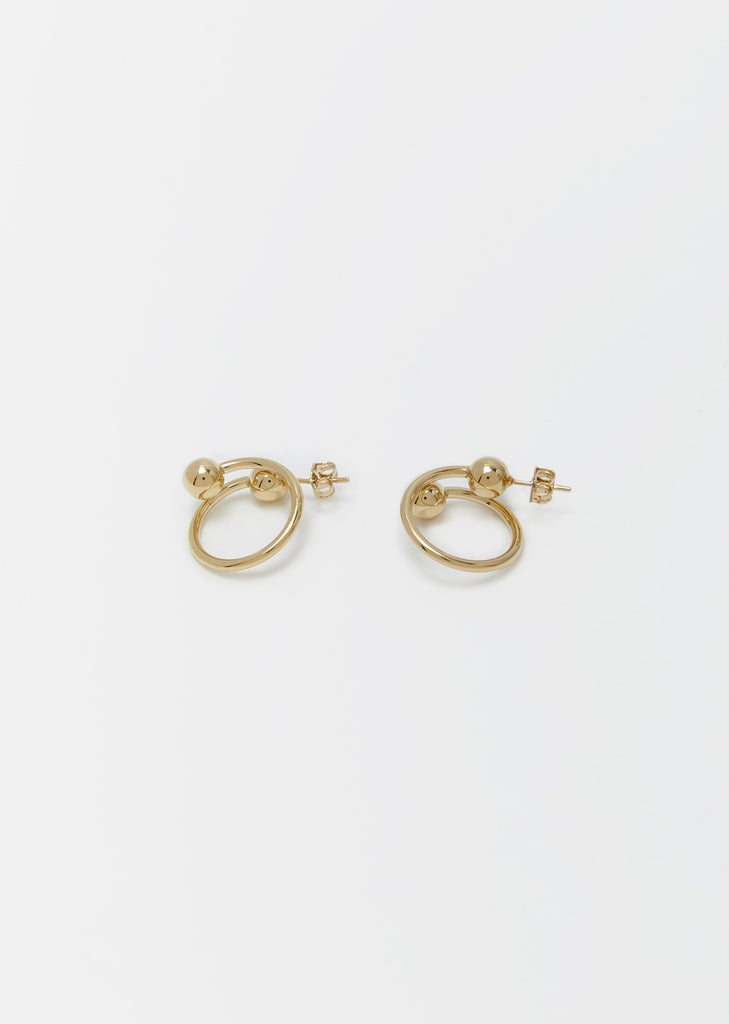 Twisted Double Ball Hoop Earrings