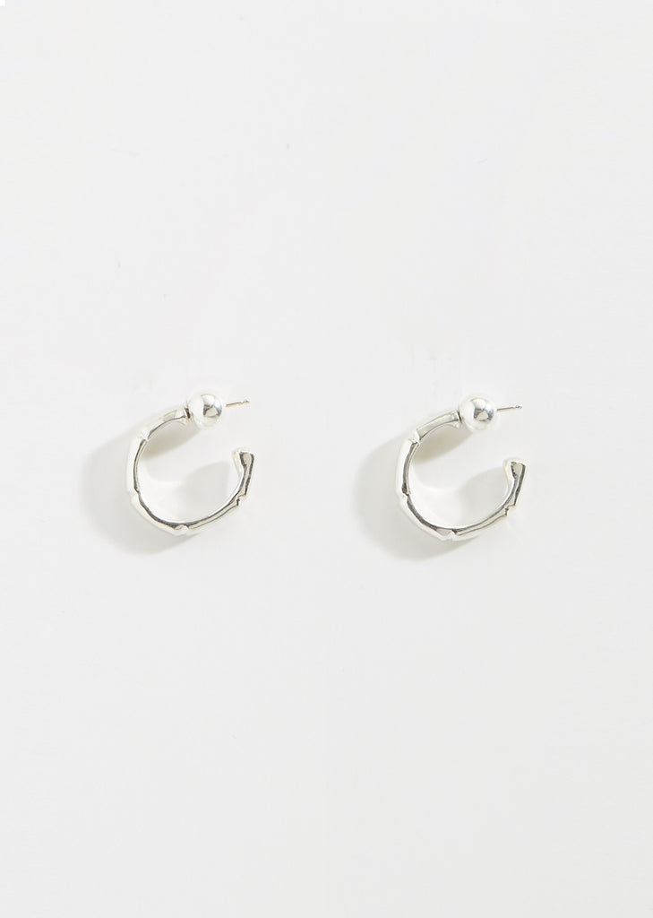 Thin Sterling Silver Bamboo Hoops