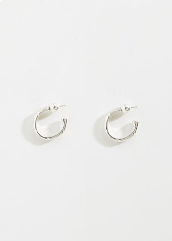 Thin Sterling Silver Bamboo Hoops