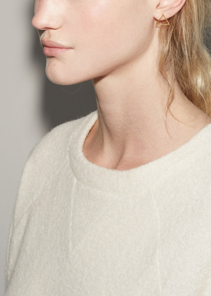 Small 3D Triangle Earring