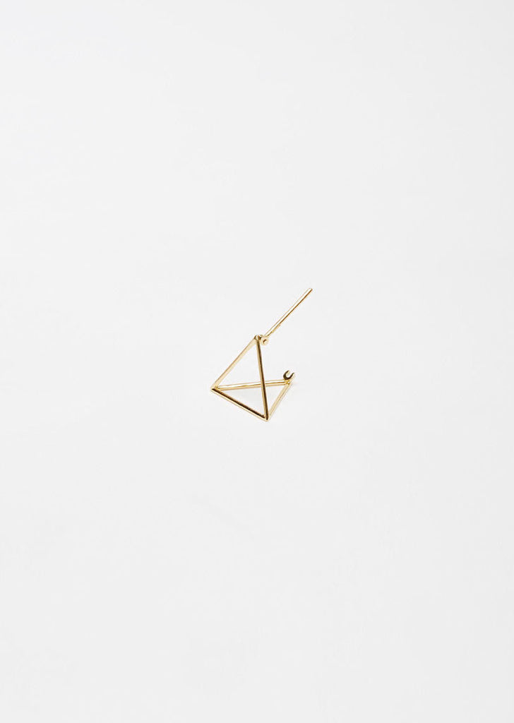 Small 3D Triangle Earring