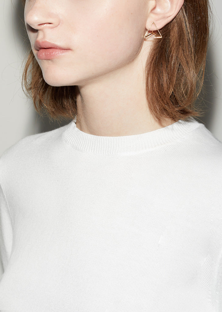 Medium 3D Triangle Earring