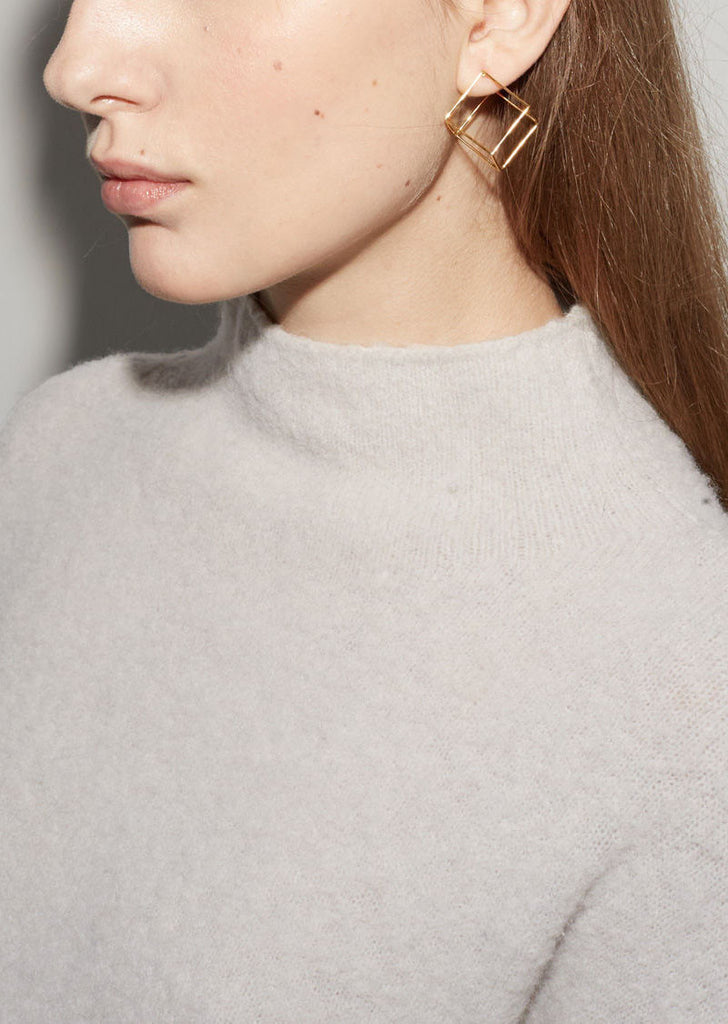 Large 3D Square Earring