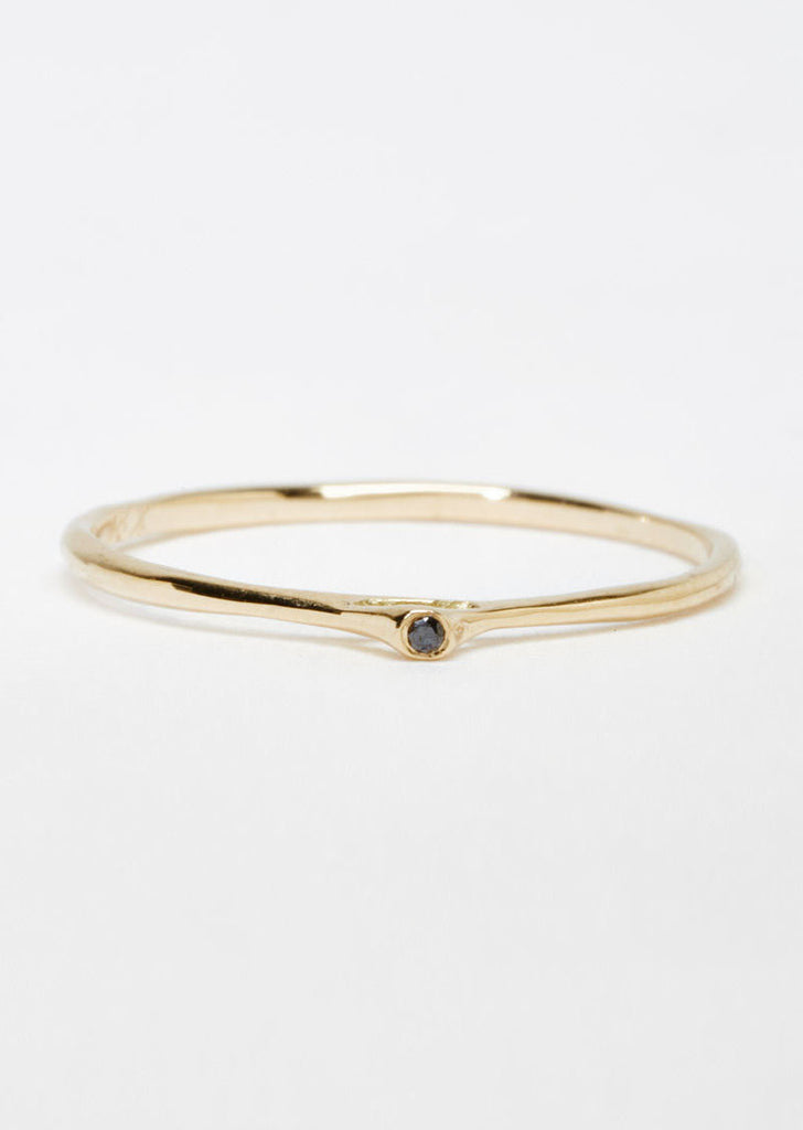 Tiny Point Black Diamond Ring