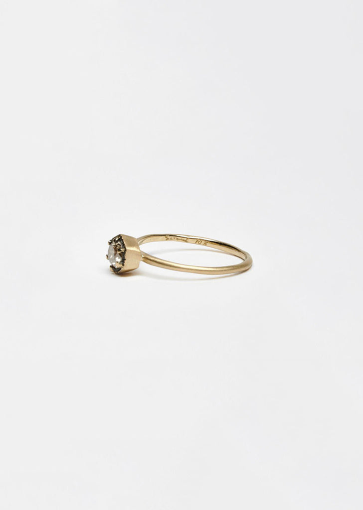 Hexagon Brown Diamond Ring