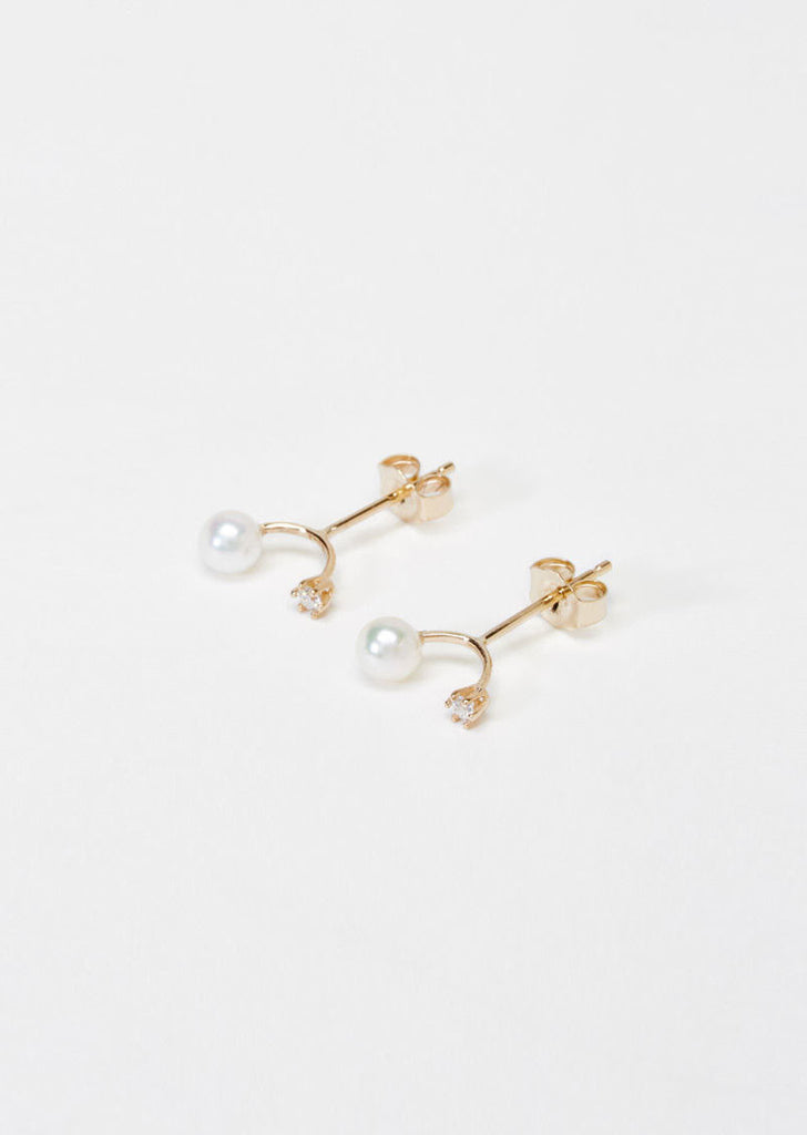 Twin Pearl Diamond Studs