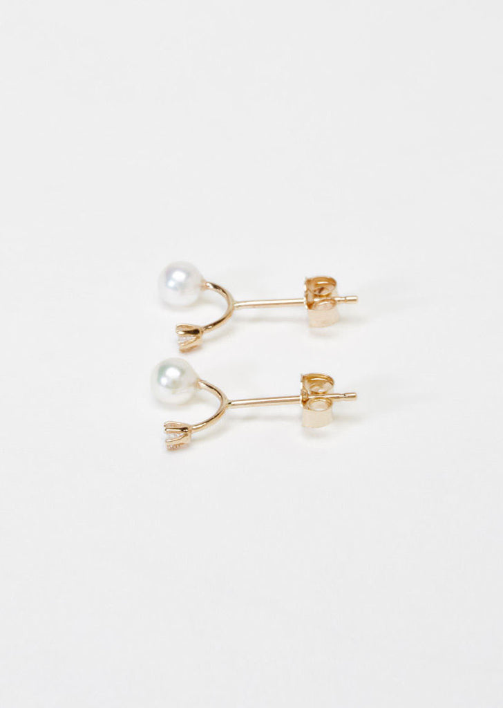 Twin Pearl Diamond Studs
