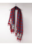 Embroidered Plaid Scarf