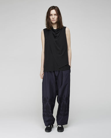 Embroidered Slouch Tuck Trouser
