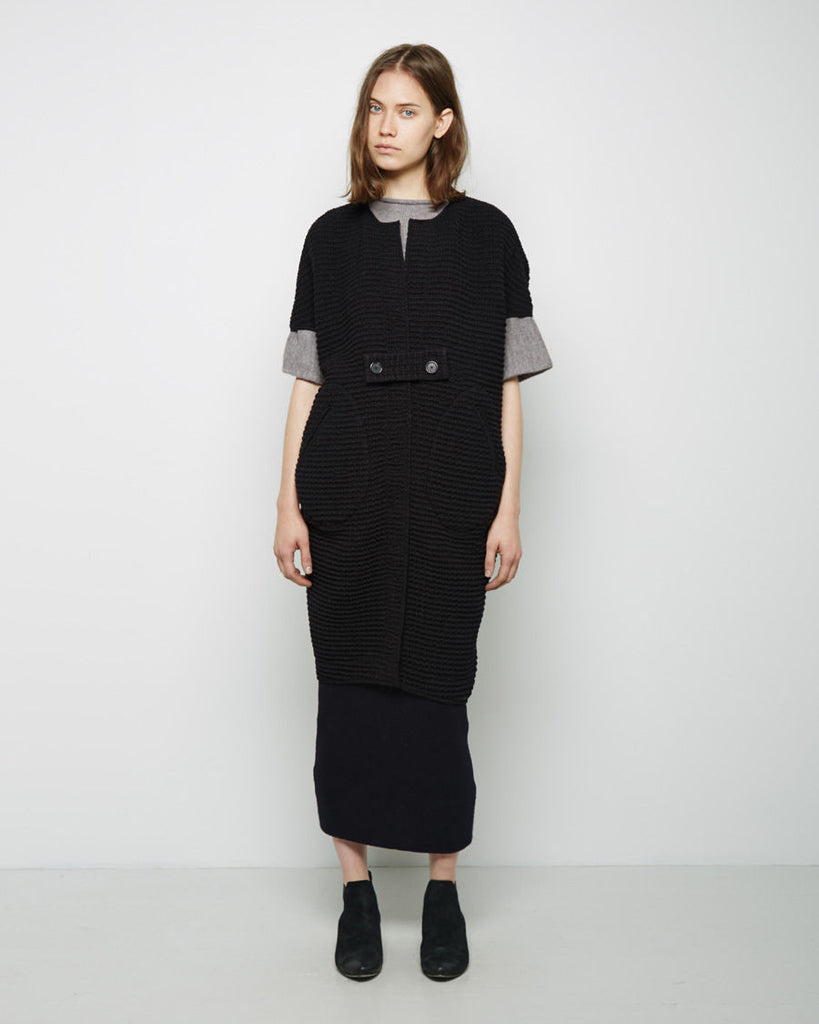 Ayah Waffle Knit Cocoon Coat