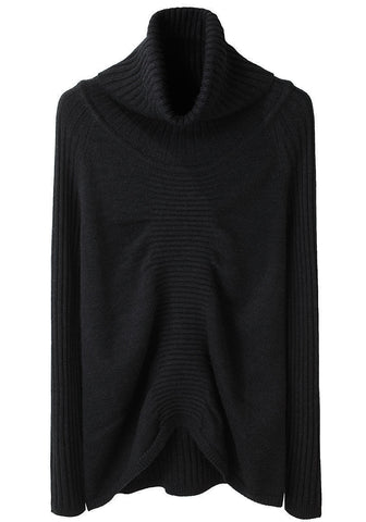 Ruched Turtleneck Sweater