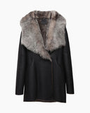 Shearling Hooded Dolman Coat
