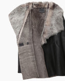 Shearling Hooded Dolman Coat