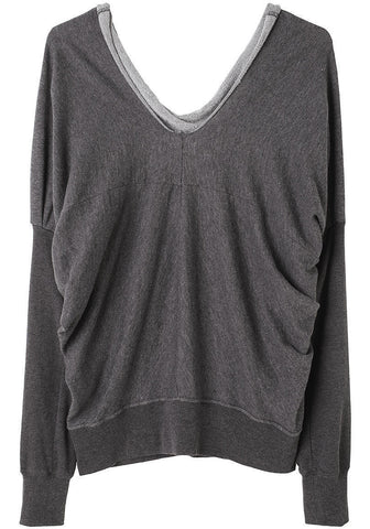 Draped Pullover Sweatshirt