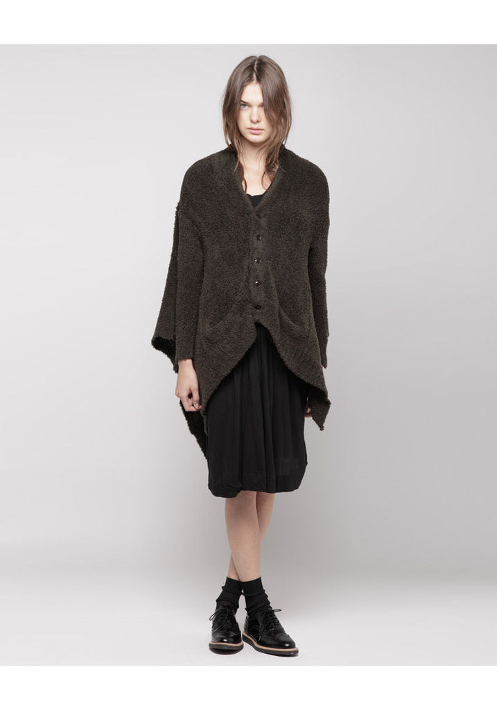 Knit Coat w/ Asymmetrical Hem