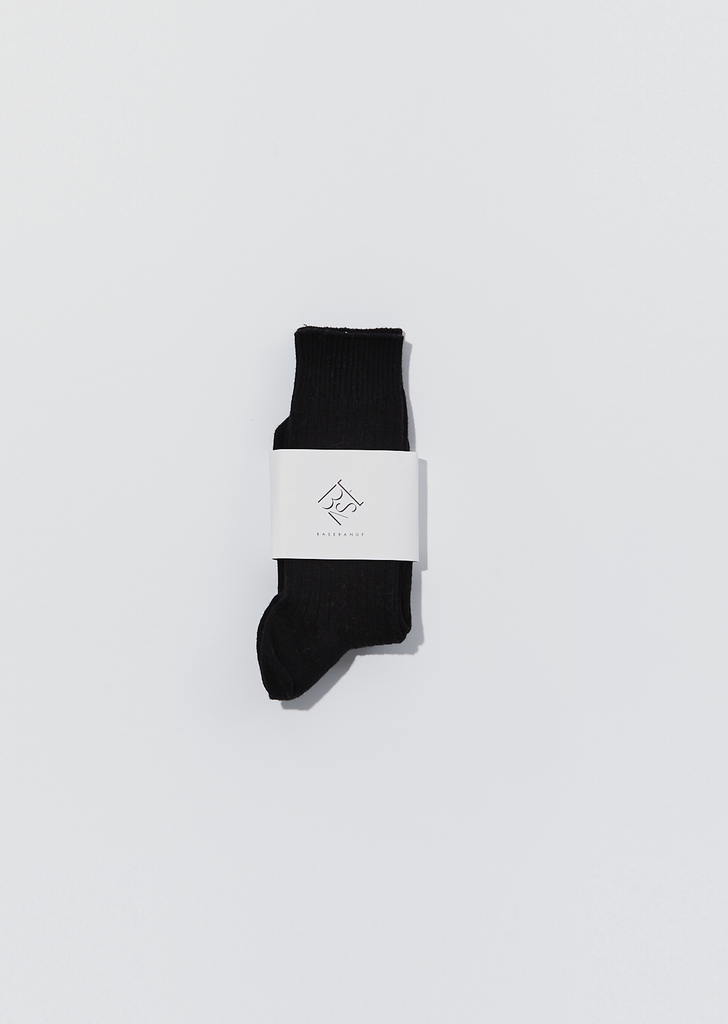 Rib Ankle Socks — Black
