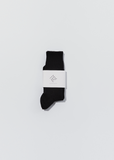 Rib Ankle Socks — Black