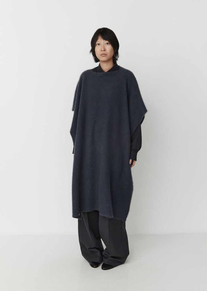 Shaggy Cashmere Cape — Blue