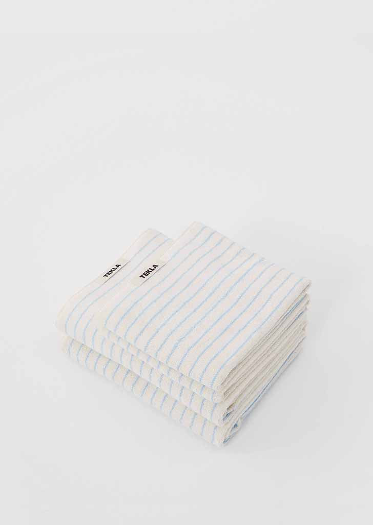 Striped Terry Hand Towel — Baby Blue Stripes