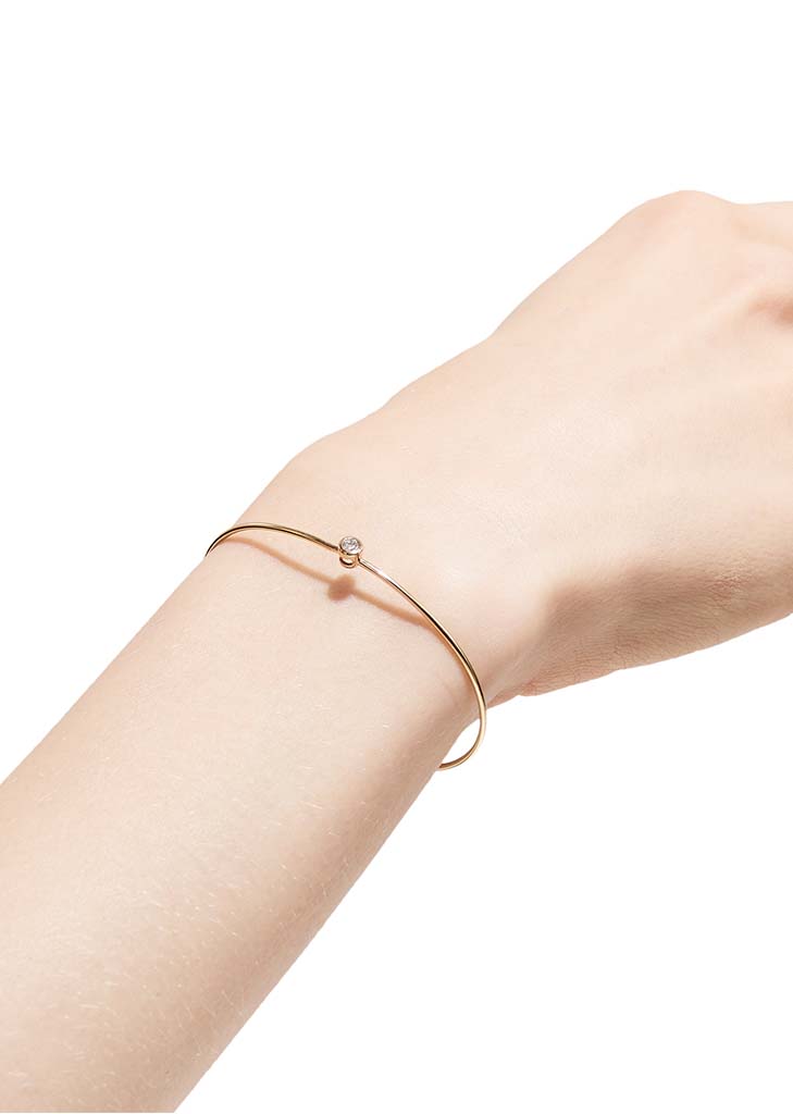 One Stone Hoop Bracelet