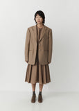 Long Single Breasted Jacket — Beige