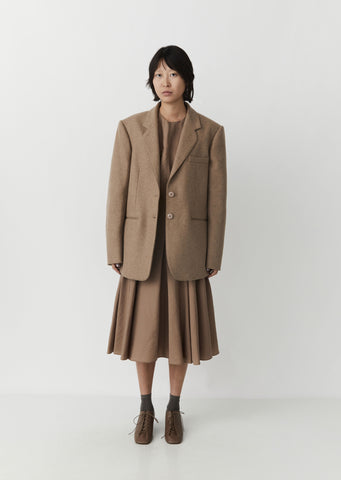 Long Single Breasted Jacket — Beige