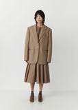 Long Single Breasted Jacket — Beige