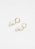 Porcelain Cameo & Pearl Earring