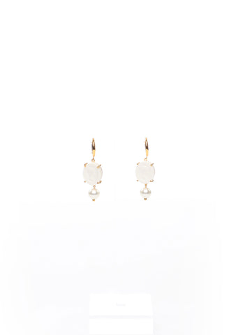Porcelain Cameo & Pearl Earring