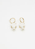 Porcelain Cameo & Pearl Earring