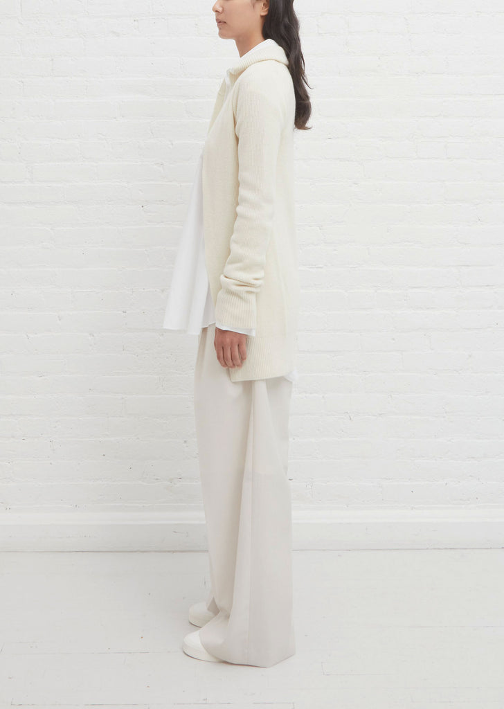 Cotton Poplin x Wool Knit Shirt