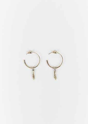 One Hand Small Creoles Earrings, Pair