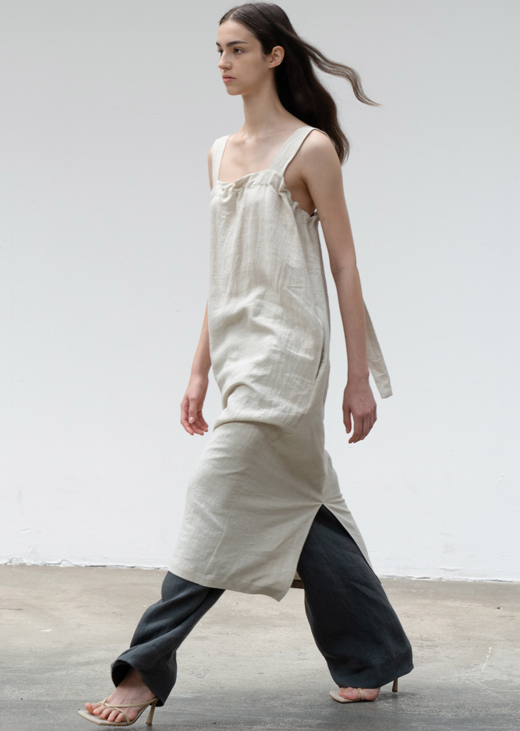Linen Knot Strap Dress