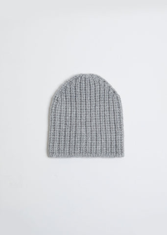 Bless English Rib Beanie — Grey Melange