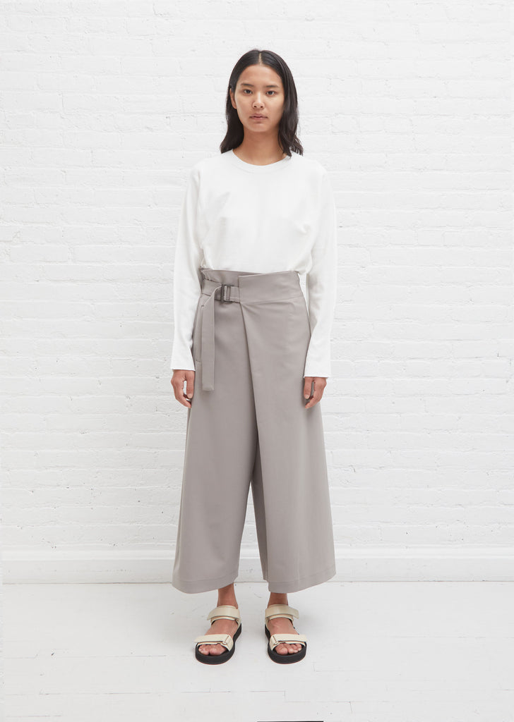 Wrap Front Trousers — Grey