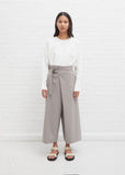Wrap Front Trousers — Grey
