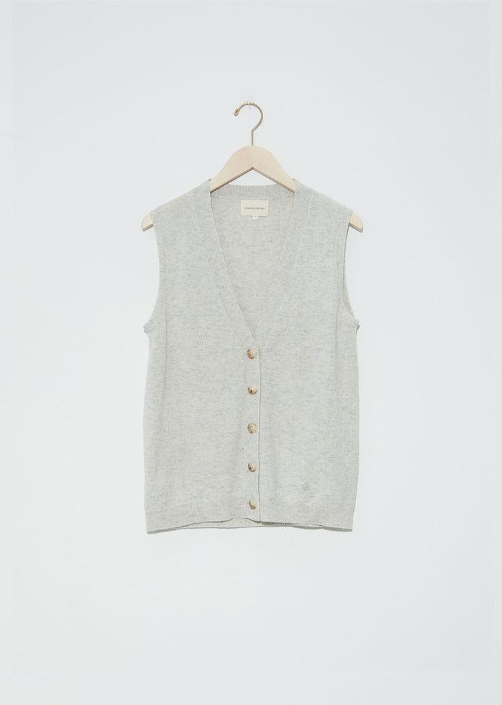Tenggol Cashmere Cardigan — Light Grey Melange