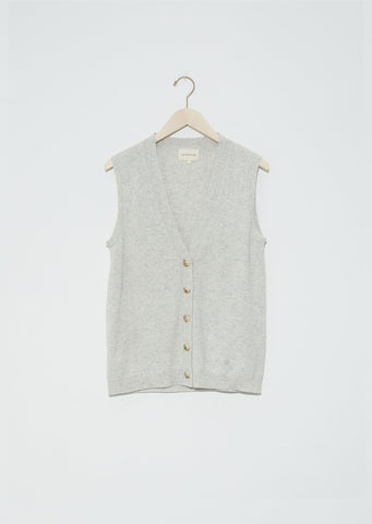 Tenggol Cashmere Cardigan — Light Grey Melange