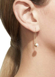Half Akoya Pearl Chain Earring 90°