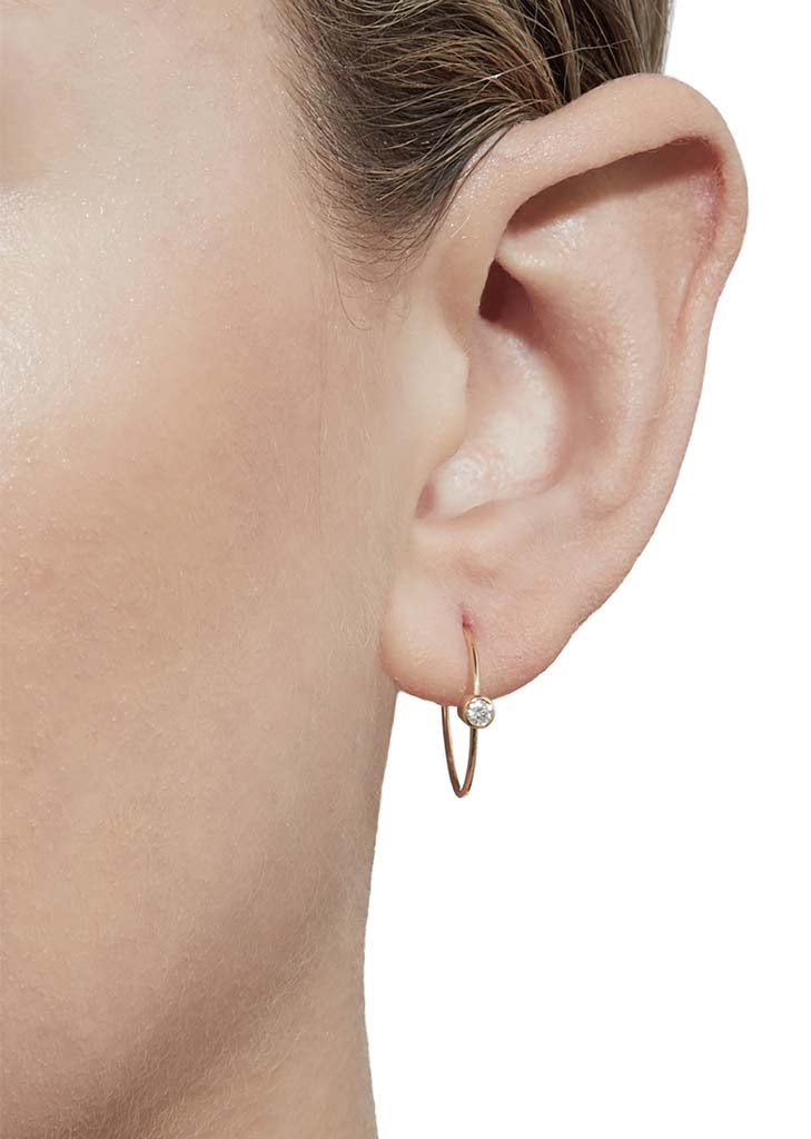 One-Stone Hoop Earring 02