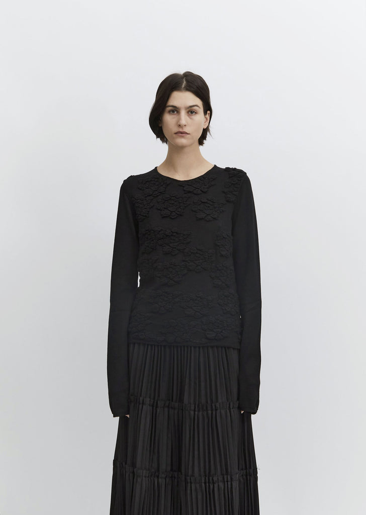 Worsted Wool Jersey Floral Top