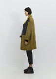 Tweed & Synthetic Leather Coat