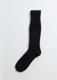 Alpaca Wool Cable Socks — Black